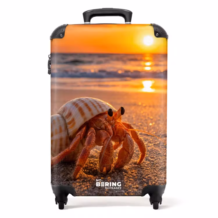 Koffer - Kreeft - Strand - Natuur - Zonsondergang - Oranje - Kreeft - Strand - Natuur - Zonsondergang - Oranje NBS - Handbagage koffer - Volwassenen Unisex middel