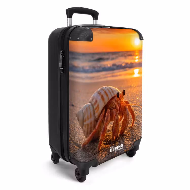 Koffer - Kreeft - Strand - Natuur - Zonsondergang - Oranje - Kreeft - Strand - Natuur - Zonsondergang - Oranje NBS - Handbagage koffer - Volwassenen Unisex middel