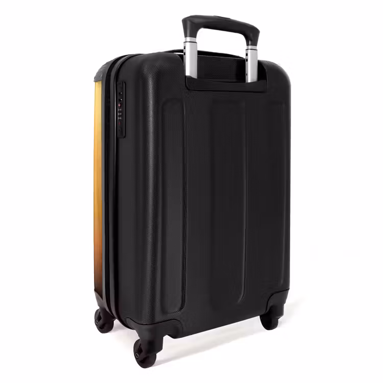 Krokodil met grote ogen achter houten muur NBS - Handbagage koffer - Kinderen Unisex middel -achterkant