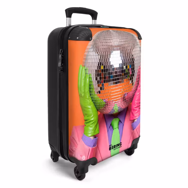 Koffer - Kunst - Disco bal - Kleurrijk - Modern - Studio - Kunst - Disco bal - Kleurrijk - Modern - Studio NBS - Handbagage koffer - Volwassenen Unisex middel