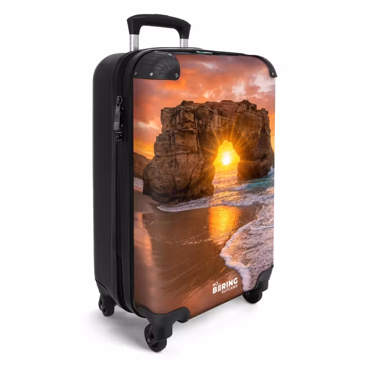 Koffer - Kust - Rots - Zonsondergang - Zee - Natuur - Kust - Rots - Zonsondergang - Zee - Natuur NBS - Handbagage koffer - Volwassenen Unisex middel
