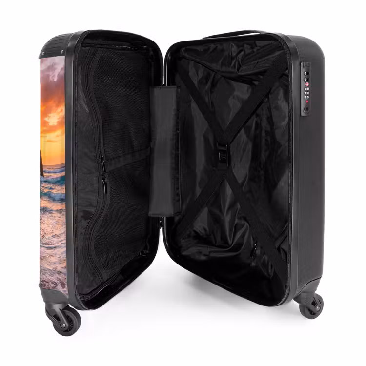 Koffer - Kust - Rots - Zonsondergang - Zee - Natuur - Kust - Rots - Zonsondergang - Zee - Natuur NBS - Handbagage koffer - Volwassenen Unisex middel
