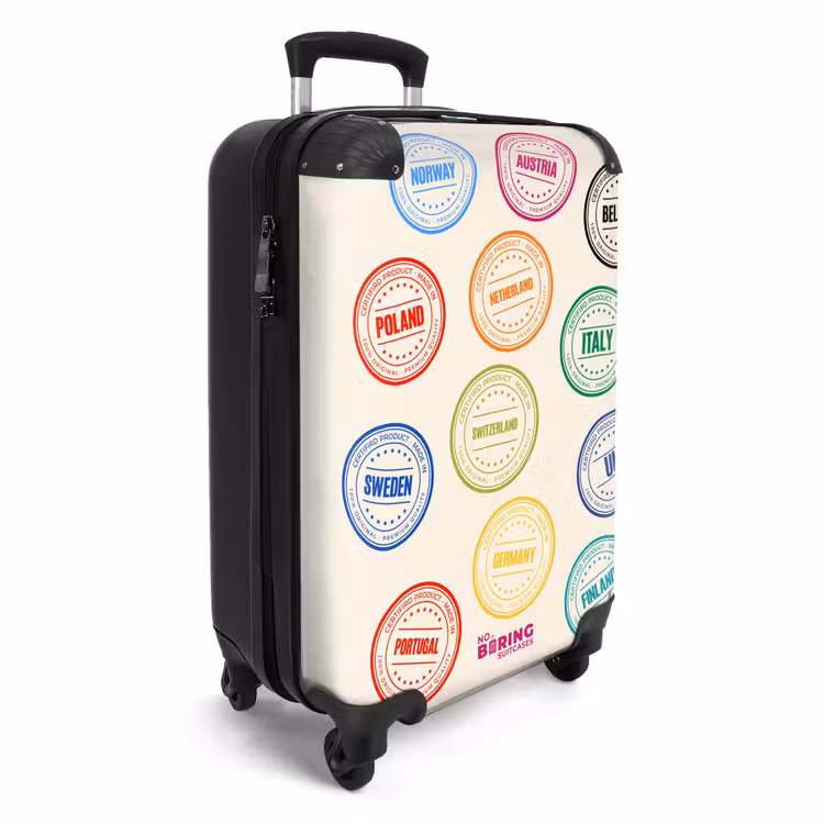 Koffer - Landen - Cirkels - Kleurrijk - Landen - Cirkels - Kleurrijk NBS - Handbagage koffer - Volwassenen Unisex middel