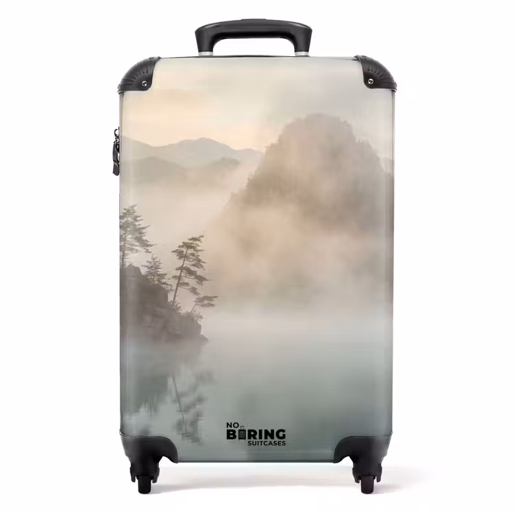 Koffer - Landschap - Bergen - Mist - Water - Natuur - Landschap - Bergen - Mist - Water - Natuur NBS - Handbagage koffer - Volwassenen Unisex middel
