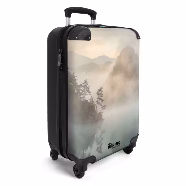 Koffer - Landschap - Bergen - Mist - Water - Natuur - Landschap - Bergen - Mist - Water - Natuur NBS - Handbagage koffer - Volwassenen Unisex middel