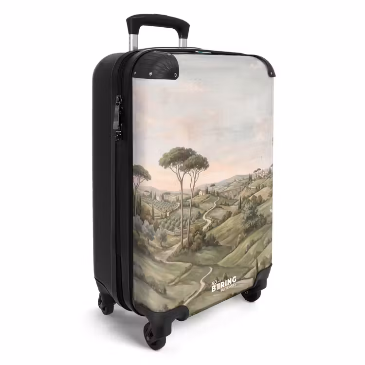 Koffer - Landschap - Heuvels - Zandpad - Groen - Landschap - Heuvels - Zandpad - Groen NBS - Handbagage koffer - Volwassenen Unisex middel