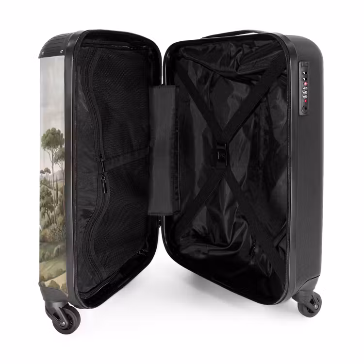 Koffer - Landschap - Heuvels - Zandpad - Groen - Landschap - Heuvels - Zandpad - Groen NBS - Handbagage koffer - Volwassenen Unisex middel