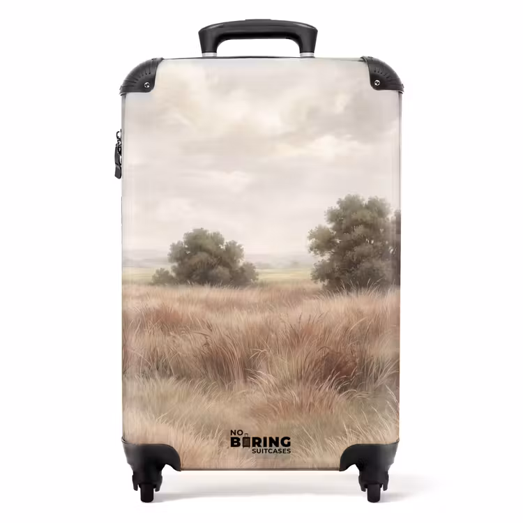 Koffer - Landschap - Minimalistisch - Beige - Landschap - Minimalistisch - Beige NBS - Handbagage koffer - Volwassenen Unisex middel