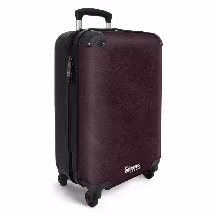 Lederen look bordeaux rood NBS - Handbagage koffer - Volwassenen Unisex middel -productfoto_3d