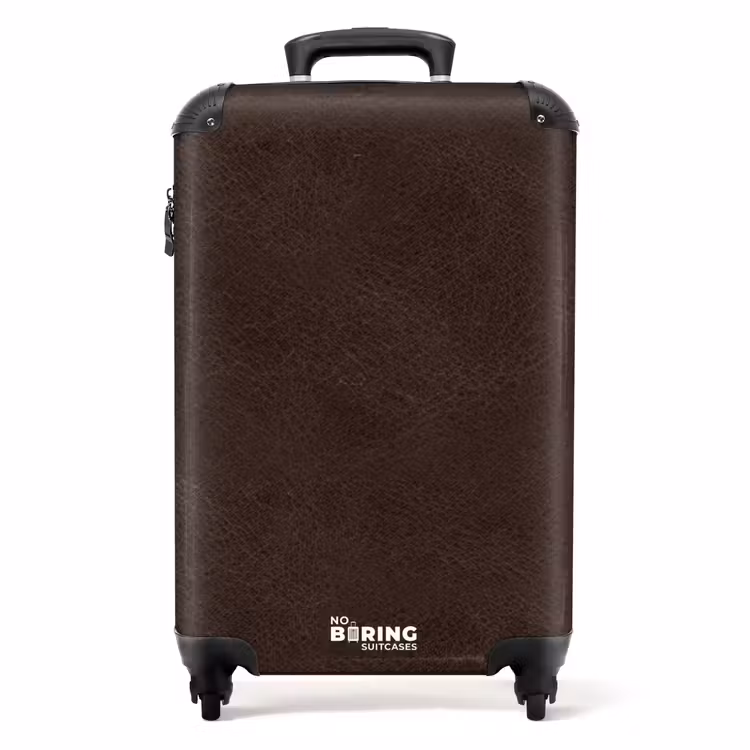 Lederen look chocolade bruin NBS - Handbagage koffer - Volwassenen Unisex middel -productfoto_recht