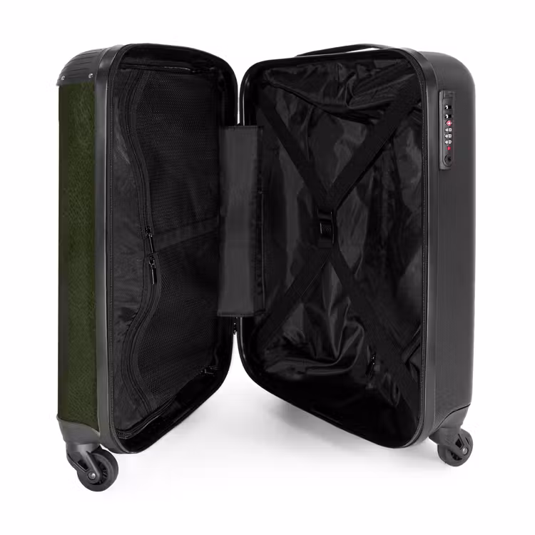 Lederen look diep groen NBS - Handbagage koffer - Volwassenen Unisex middel -binnenkant