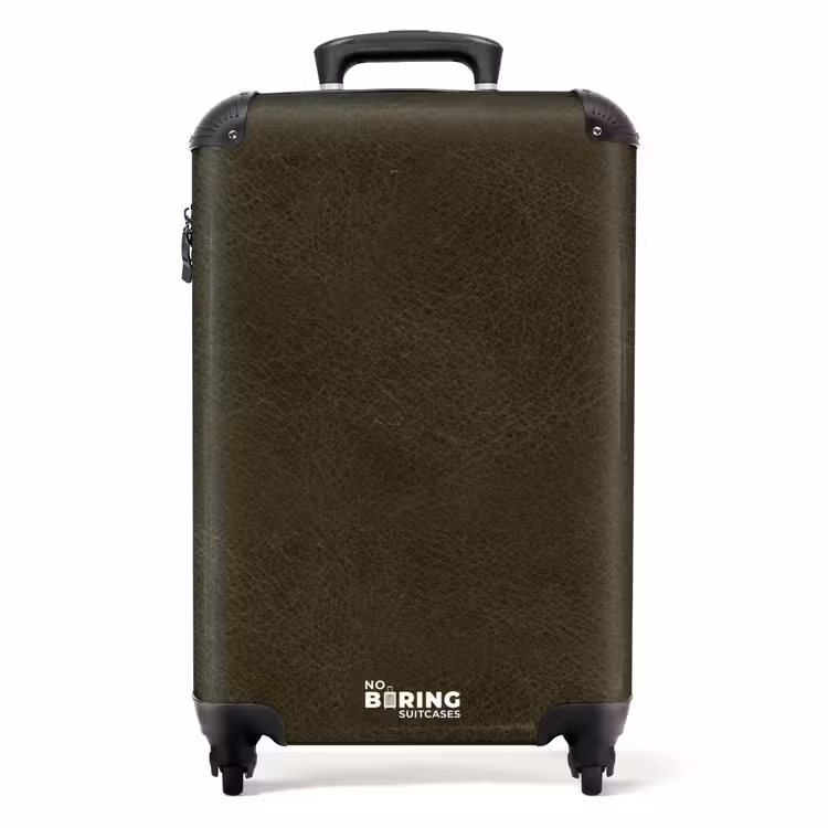Lederen look donker groen NBS - Handbagage koffer - Volwassenen Unisex middel -productfoto_recht