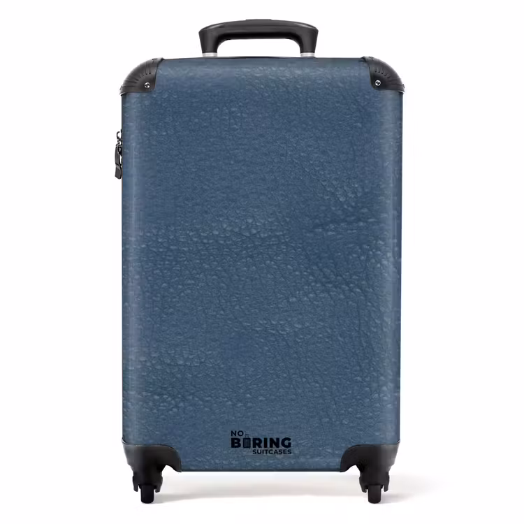 Lederen look grijs blauw NBS - Handbagage koffer - Volwassenen Unisex middel -productfoto_recht