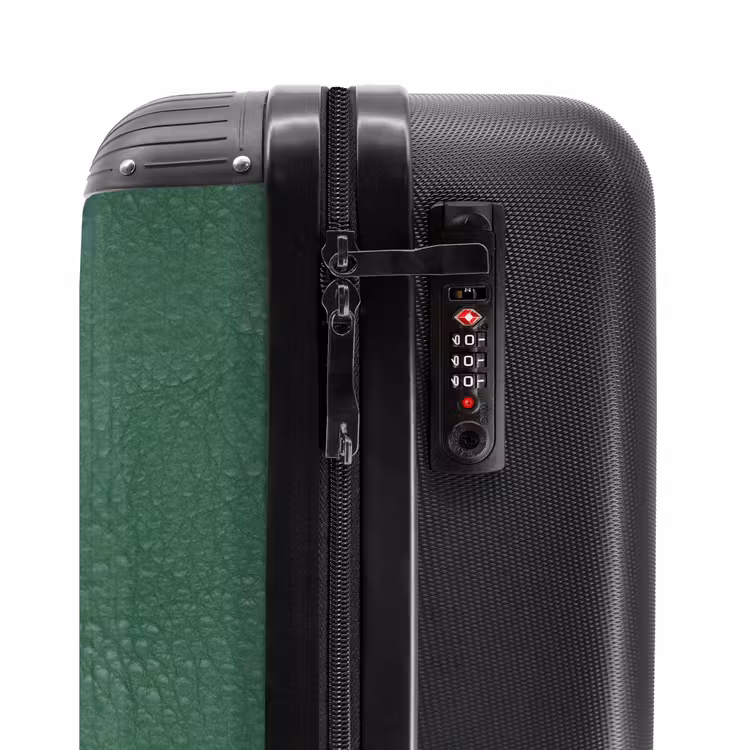 Lederen look kleur groen NBS - Handbagage koffer - Volwassenen Unisex middel -slot