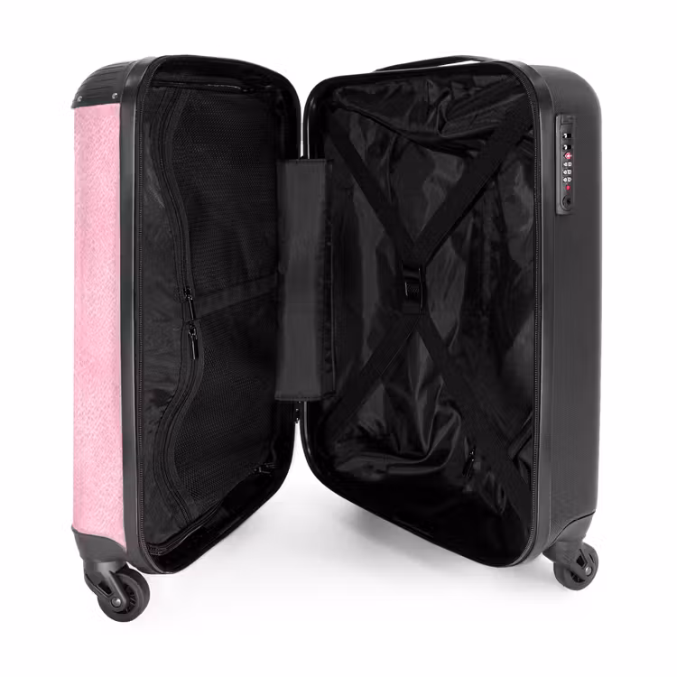 Lederen look licht roze NBS - Handbagage koffer - Volwassenen Unisex middel -binnenkant