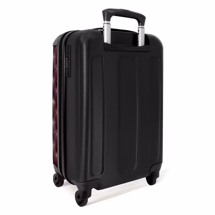 Leer - Patroon - Bordeaux NBS - Handbagage koffer - Volwassenen Unisex middel -achterkant