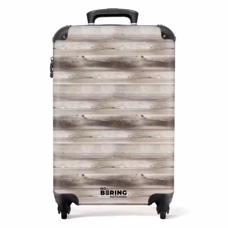 Licht verweerd hout met donkere accenten NBS - Handbagage koffer - Volwassenen Unisex middel -productfoto_recht