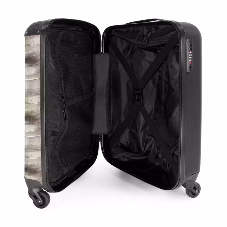 Licht verweerd hout met donkere accenten NBS - Handbagage koffer - Volwassenen Unisex middel -binnenkant