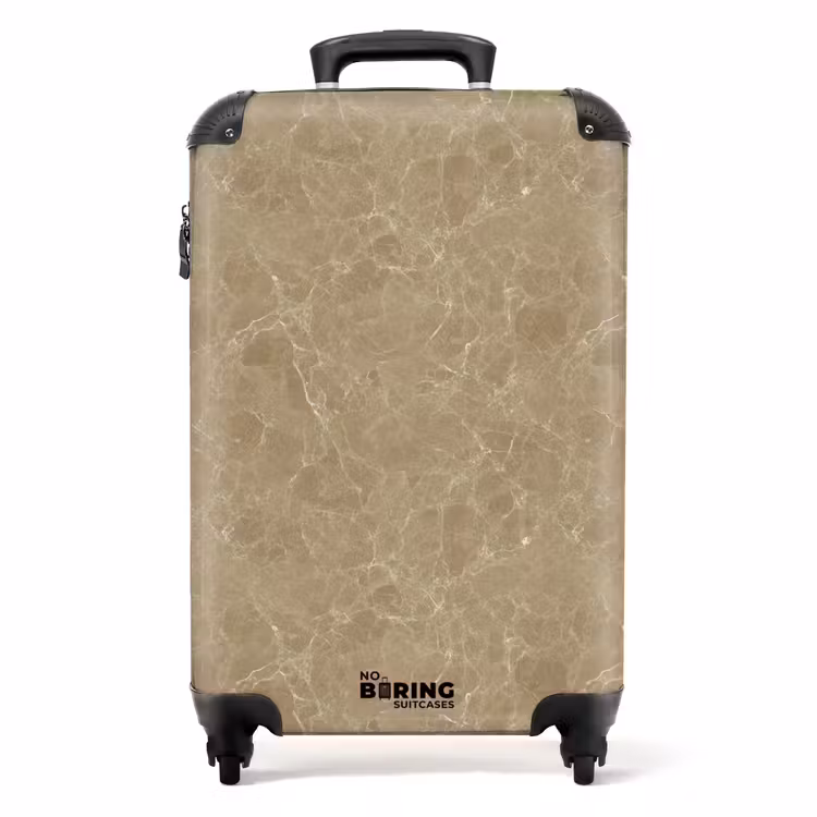 Lichtbeige - Nerven - Marmer NBS - Handbagage koffer - Volwassenen Unisex middel -productfoto_recht