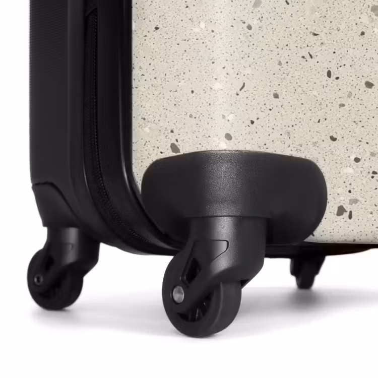 Lichtbeige - Terrazzo - Grijs NBS - Handbagage koffer - Volwassenen Unisex middel -wiel
