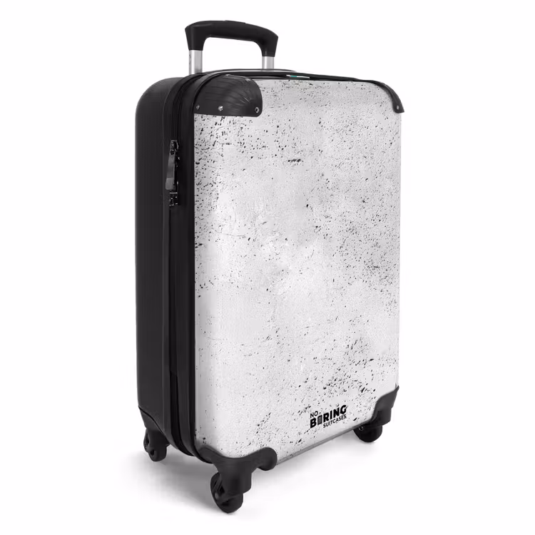 Lichtgrijs - Ruw - Subtiel NBS - Handbagage koffer - Volwassenen Unisex middel -productfoto_3d