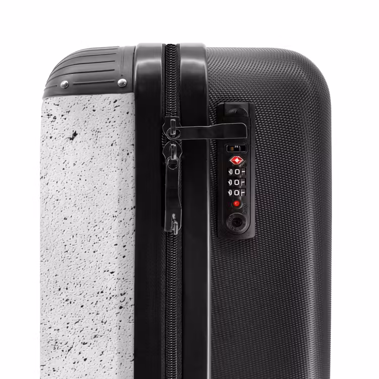 Lichtgrijs - Ruw - Subtiel NBS - Handbagage koffer - Volwassenen Unisex middel -slot
