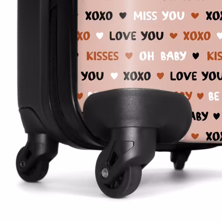 Liefdeswoorden op lichtroze NBS - Handbagage koffer - Volwassenen Unisex middel -wiel