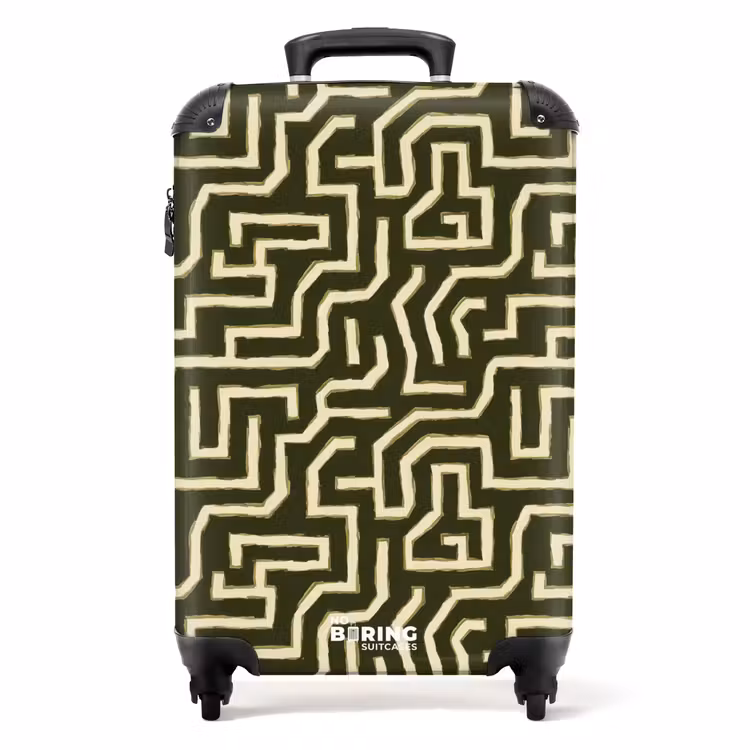 Koffer - Lijnen - Abstract - Groen - Lijnen - Abstract - Groen NBS - Handbagage koffer - Volwassenen Unisex middel