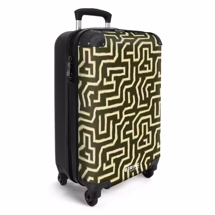 Koffer - Lijnen - Abstract - Groen - Lijnen - Abstract - Groen NBS - Handbagage koffer - Volwassenen Unisex middel