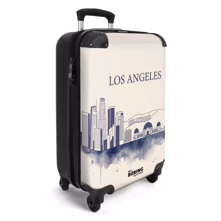 Koffer - Los Angeles - Skyline - Architectuur - Aquarel - Blauw - Los Angeles - Skyline - Architectuur - Aquarel - Blauw NBS - Handbagage koffer - Volwassenen Unisex middel