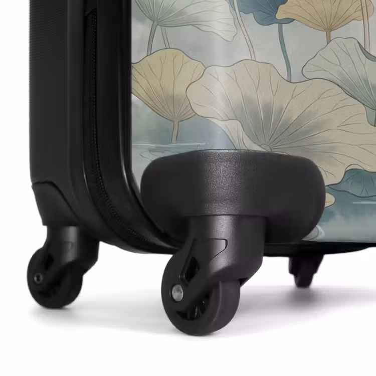 Koffer - Lotus - Bloemen - Groen - Lotus - Bloemen - Groen NBS - Handbagage koffer - Volwassenen Unisex middel