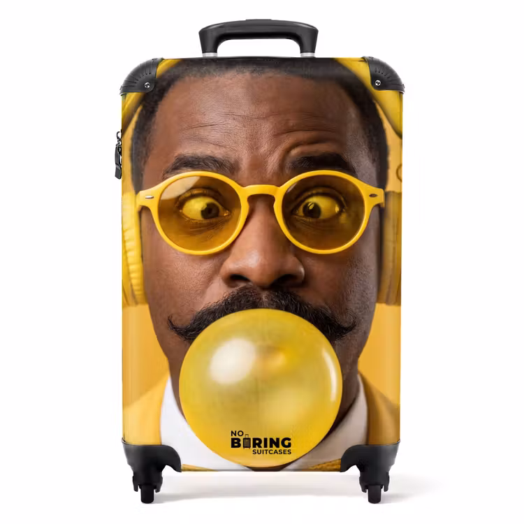 Koffer - Man - Bubblegum - Portret - Geel - Modern - Man - Bubblegum - Portret - Geel - Modern NBS - Handbagage koffer - Volwassenen Unisex middel