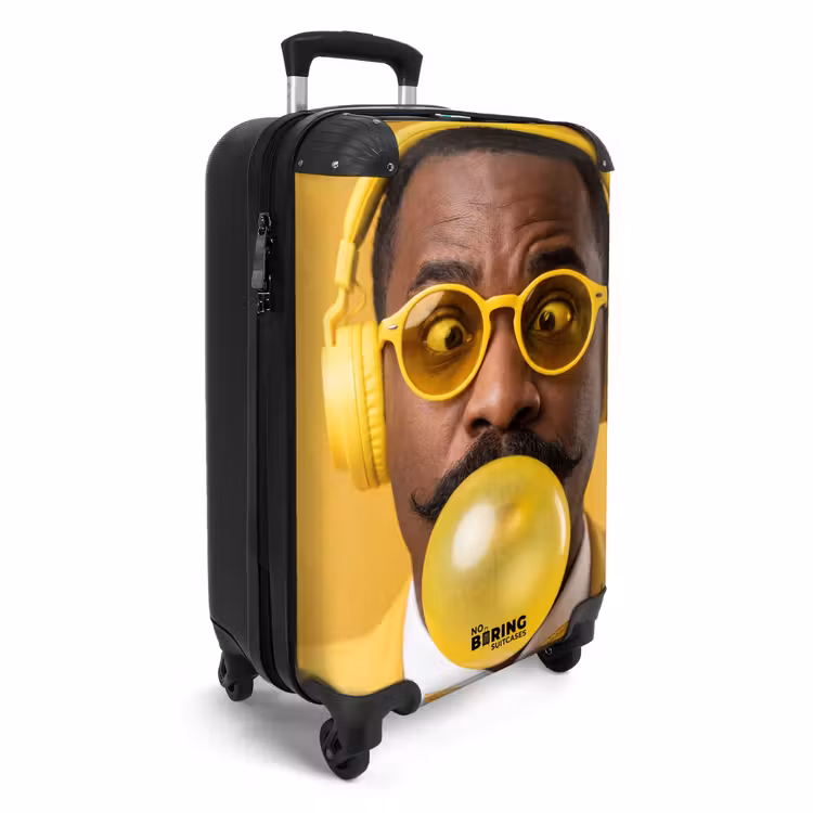 Koffer - Man - Bubblegum - Portret - Geel - Modern - Man - Bubblegum - Portret - Geel - Modern NBS - Handbagage koffer - Volwassenen Unisex middel