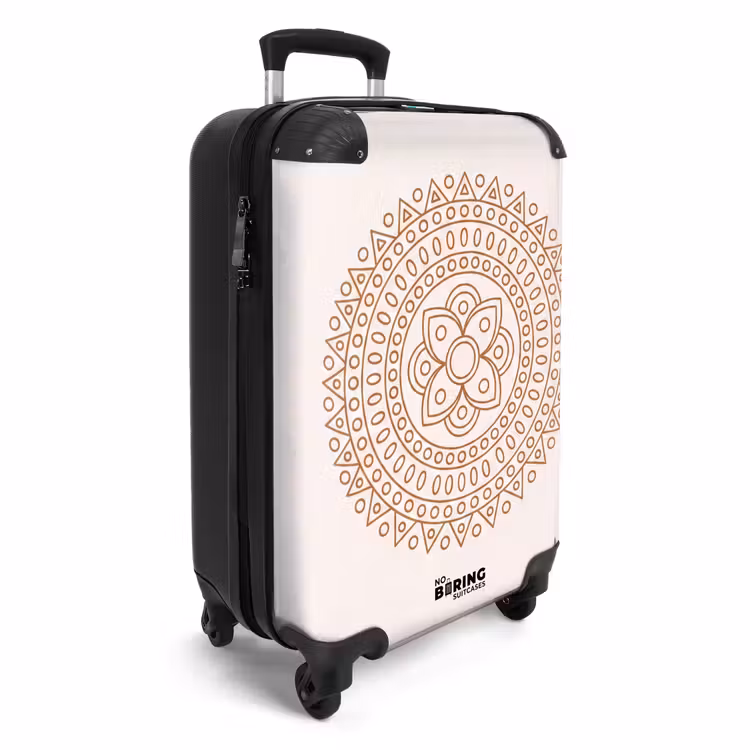 Koffer - Mandala - Geometrisch - Abstract - Oosters - Bruin - Mandala - Geometrisch - Abstract - Oosters - Bruin NBS - Handbagage koffer - Volwassenen Unisex middel