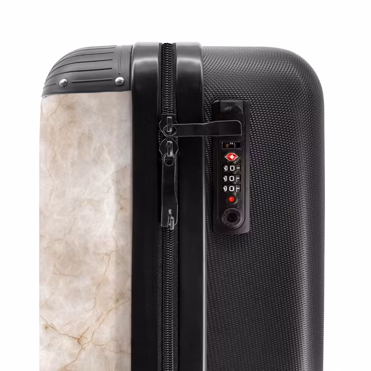 Marmer - Patroon - Klassiek NBS - Handbagage koffer - Volwassenen Unisex middel -slot