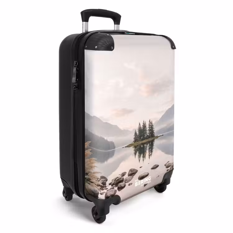 Koffer - Meer - Bergen - Landschap - Groen - Meer - Bergen - Landschap - Groen NBS - Handbagage koffer - Volwassenen Unisex middel