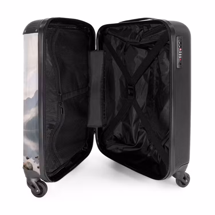 Koffer - Meer - Bergen - Landschap - Groen - Meer - Bergen - Landschap - Groen NBS - Handbagage koffer - Volwassenen Unisex middel