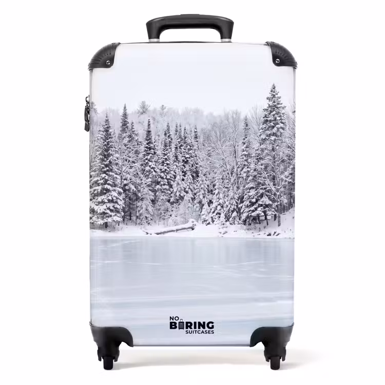 Koffer - Meer - Dennen - IJs - Winter - Rustgevend - Meer - Dennen - IJs - Winter - Rustgevend NBS - Handbagage koffer - Volwassenen Unisex middel