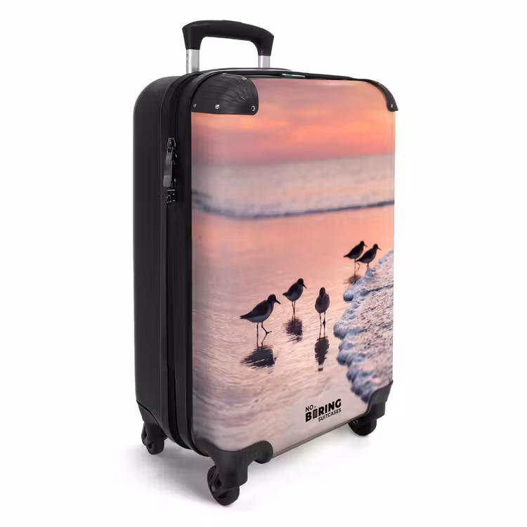 Koffer - Meeuwen - Strand - Zee - Roze - Meeuwen - Strand - Zee - Roze NBS - Handbagage koffer - Volwassenen Unisex middel