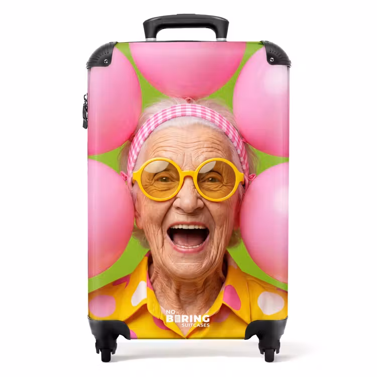Koffer - Mens - Ballonnen - Feest - Kleurrijk - Roze - Mens - Ballonnen - Feest - Kleurrijk - Roze NBS - Handbagage koffer - Volwassenen Unisex middel