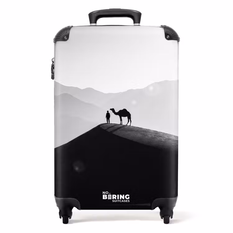 Koffer - Mens - Kameel - Zandduin - Natuur - Monochroom - Mens - Kameel - Zandduin - Natuur - Monochroom NBS - Handbagage koffer - Volwassenen Unisex middel