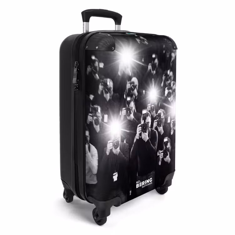 Koffer - Mensen - Camera - Flitslicht - Zwart-wit - Media - Mensen - Camera - Flitslicht - Zwart-wit - Media NBS - Handbagage koffer - Volwassenen Unisex middel