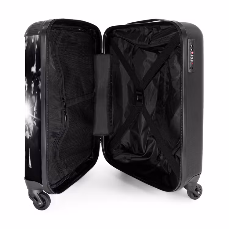 Koffer - Mensen - Camera - Flitslicht - Zwart-wit - Media - Mensen - Camera - Flitslicht - Zwart-wit - Media NBS - Handbagage koffer - Volwassenen Unisex middel