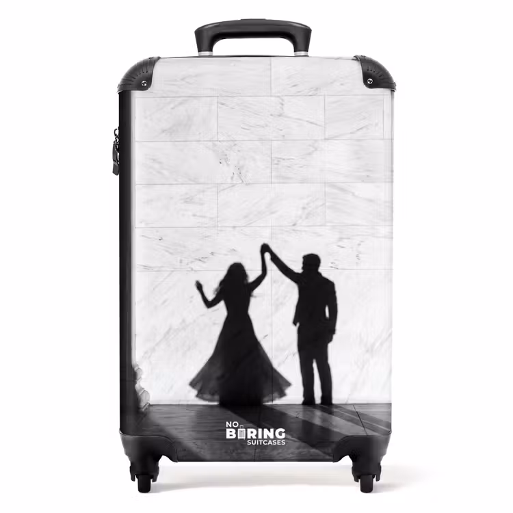 Koffer - Mensen - Schaduw - Dans - Zwart-wit - Liefde - Mensen - Schaduw - Dans - Zwart-wit - Liefde NBS - Handbagage koffer - Volwassenen Unisex middel