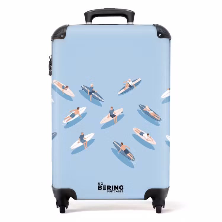Koffer - Mensen - Surfen - Water - Zomer - Illustratie - Mensen - Surfen - Water - Zomer - Illustratie NBS - Handbagage koffer - Volwassenen Unisex middel