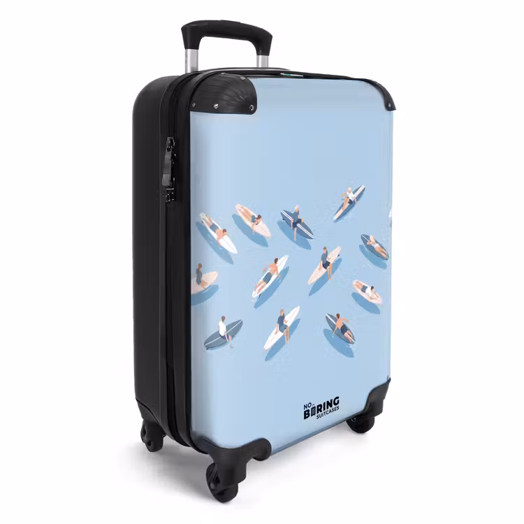 Koffer - Mensen - Surfen - Water - Zomer - Illustratie - Mensen - Surfen - Water - Zomer - Illustratie NBS - Handbagage koffer - Volwassenen Unisex middel
