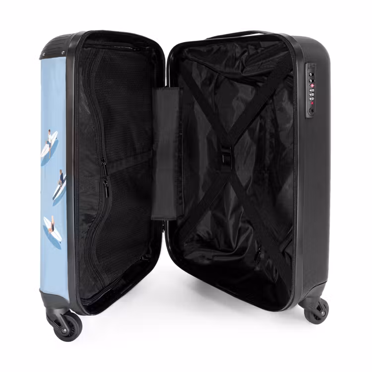Koffer - Mensen - Surfen - Water - Zomer - Illustratie - Mensen - Surfen - Water - Zomer - Illustratie NBS - Handbagage koffer - Volwassenen Unisex middel