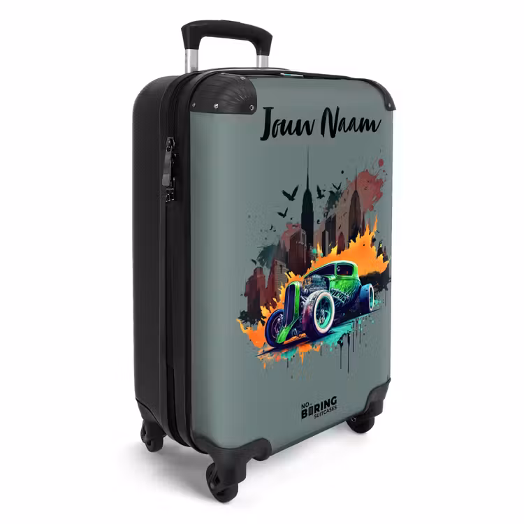 Auto in spookstad NBS - Handbagage koffer - Kinderen Unisex middel -productfoto_3d