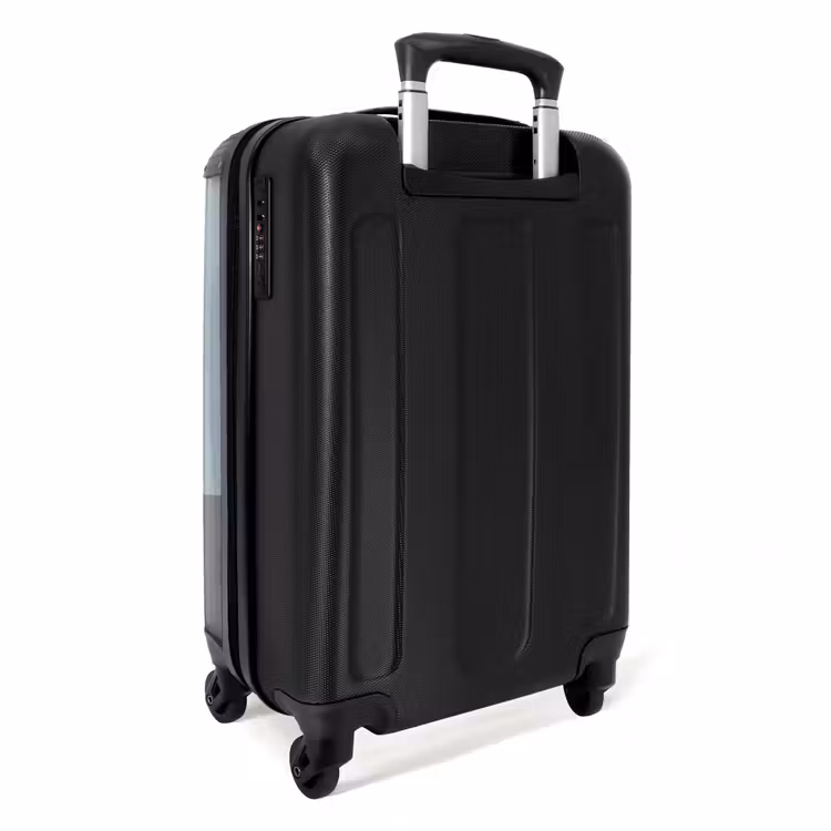 Brandweerauto blauwe achtergrond NBS - Handbagage koffer - Kinderen Unisex middel -achterkant