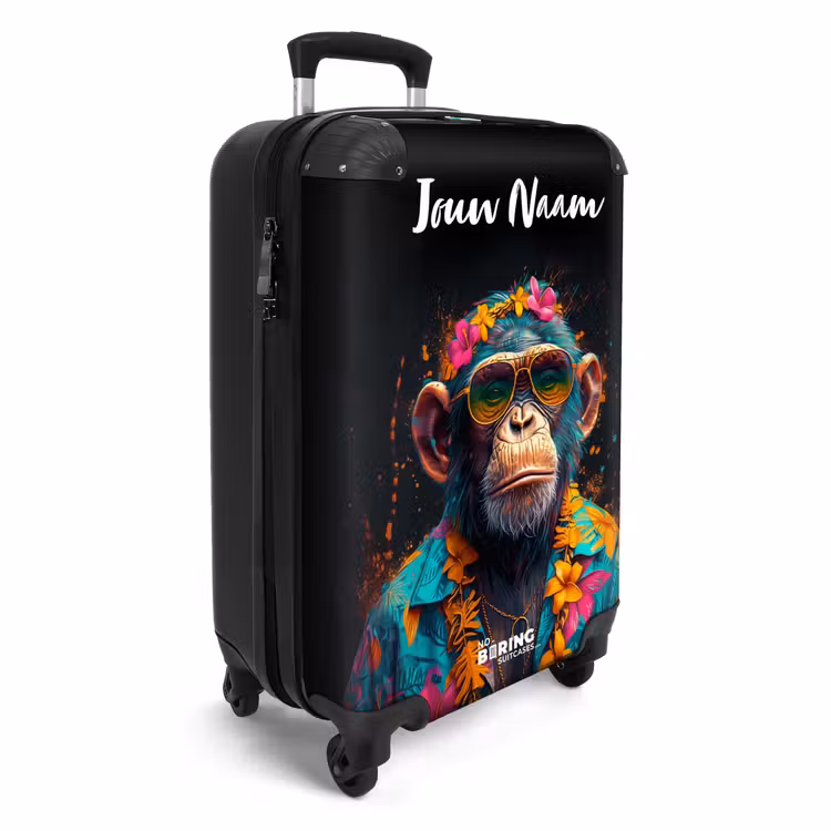 Chimpansee met Hawaii Blouse NBS - Handbagage koffer - Kinderen Unisex middel -productfoto_3d